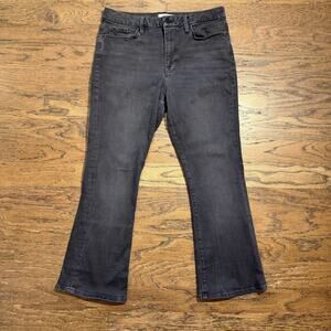 Frame Le Mini Boot Cut Jeans Black Noir High Rise Size 32